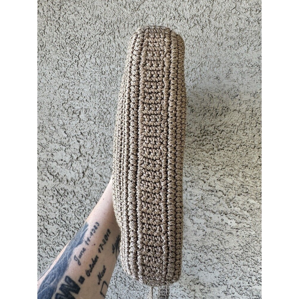 The Sak Crochet Purse Shoulder Bag Beige Brown 9"x6" Boho Y2K Classic Preppy - Picture 6 of 6